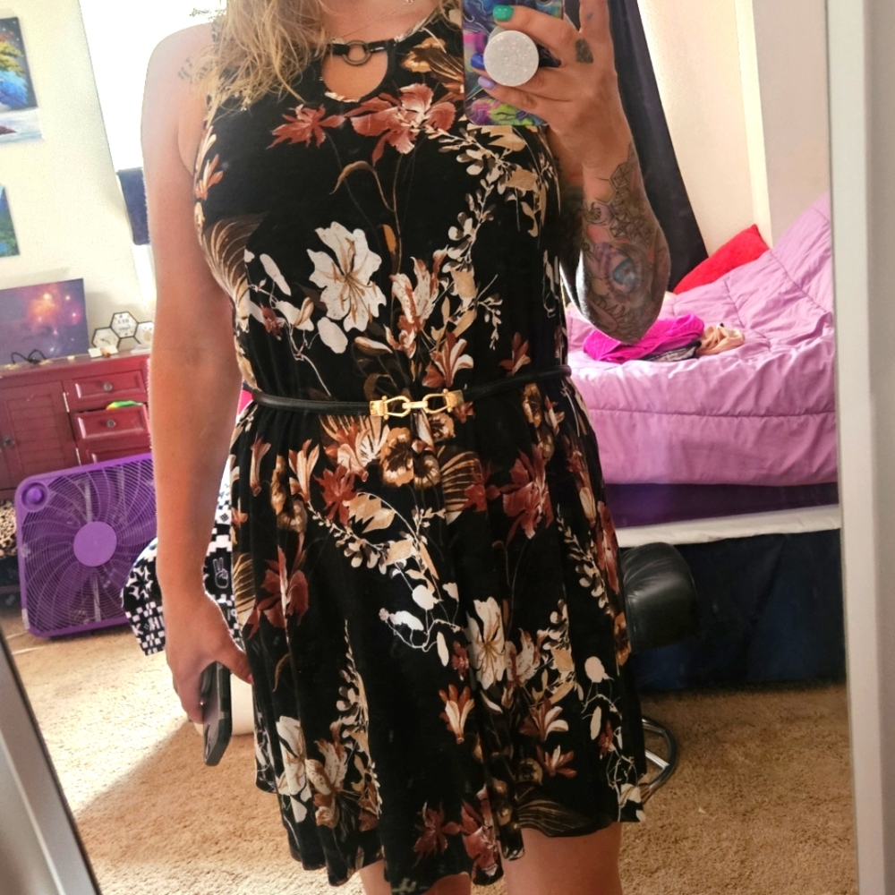 Floral Black Dress